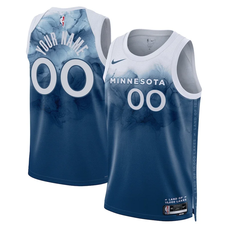 Minnesota Timberwolves Jersey Swingman Custom Navy - Icon Edition - Image 5