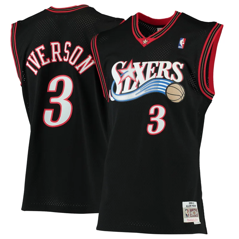 Allen Iverson Philadelphia 76ers Jersey 2000 01 Big & Tall Hardwood Classics Swingman - Image 4
