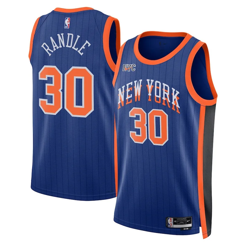 New York Knicks Jersey Jordan Brand Swingman Custom - Statement Edition - Blue - Image 4