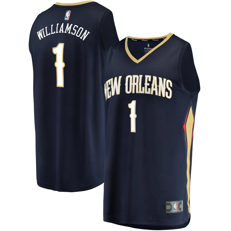 New Orleans Pelicans Jersey Fast Break Custom Navy - Icon Edition - Image 3