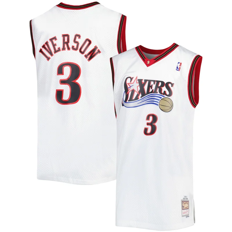 Allen Iverson Philadelphia 76ers Jersey 75th Anniversary 1996 97 Hardwood Classics Swingman - Image 2