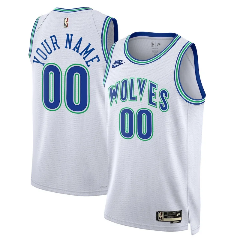 Minnesota Timberwolves Jersey Hardwood Classic Edition Swingman Custom - White