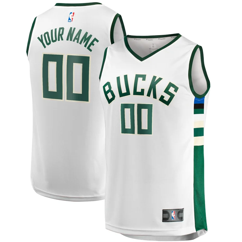 Milwaukee Bucks Jersey Unisex Swingman Custom White - Association Edition - Image 5