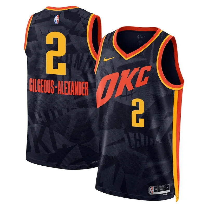 Oklahoma City Thunder Jersey 2023/24 City Edition Swingman Custom - Navy - Image 2