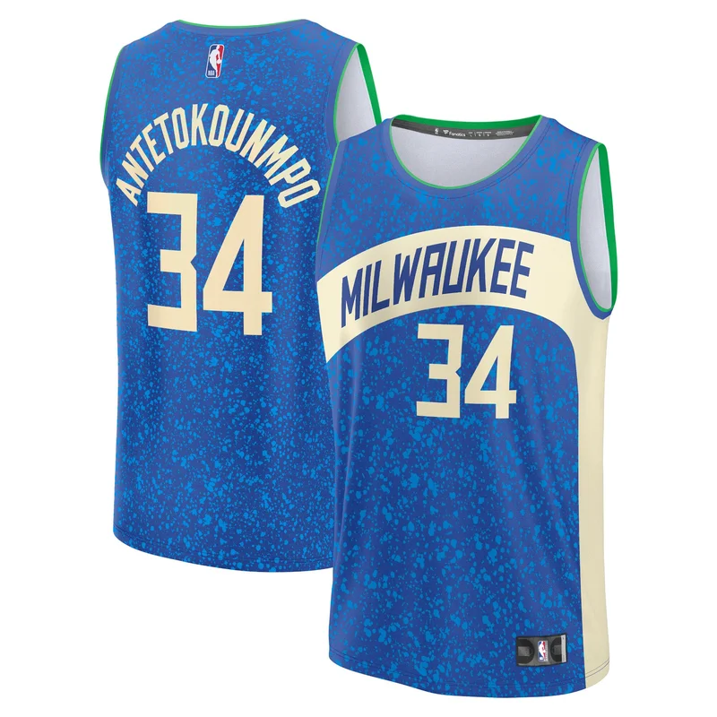Giannis Antetokounmpo Milwaukee Bucks Jersey Big & Tall Fast Break Player - Hunter Green - Icon - Image 2