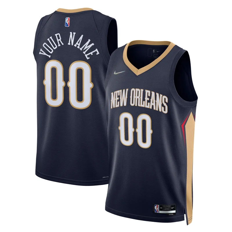 Naji Marshall New Orleans Pelicans Jersey Fast Break - Icon Edition - Navy - Image 3