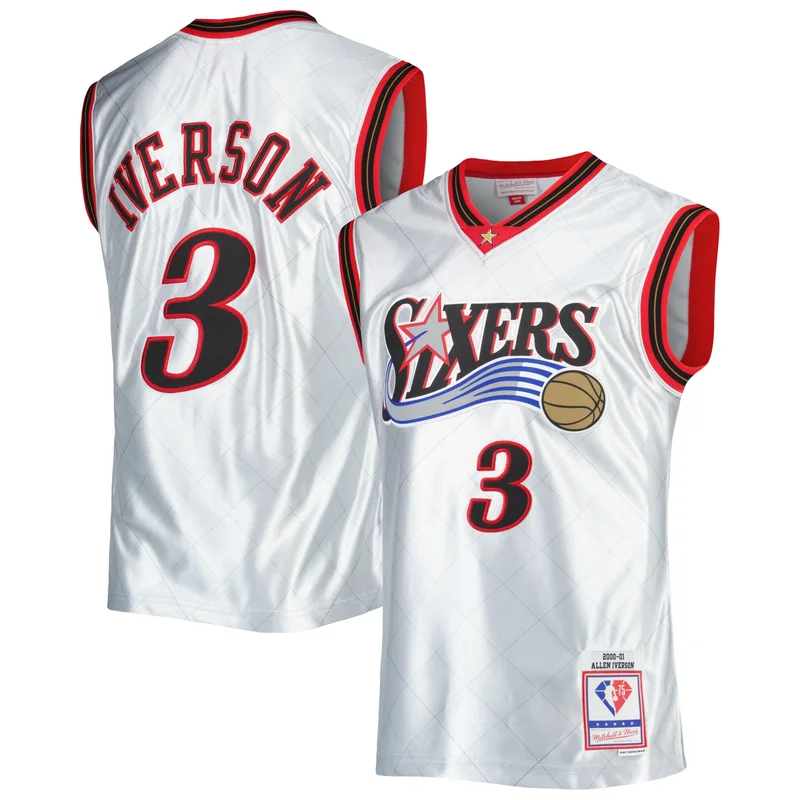 Allen Iverson Philadelphia 76ers Jersey 2000 01 Big & Tall Hardwood Classics Swingman - Image 2