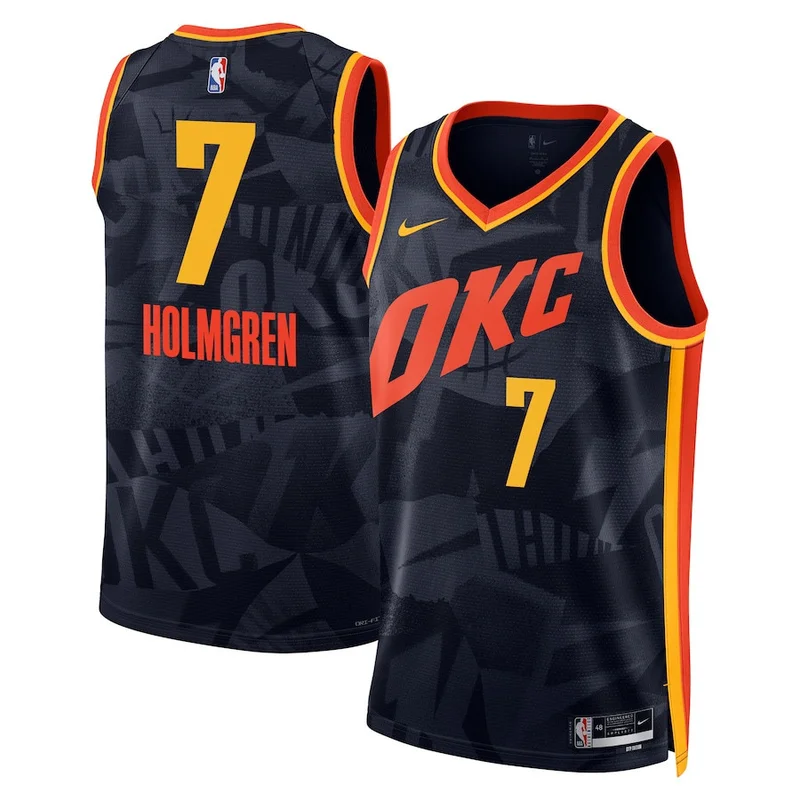 RJ Barrett 9 New York Knicks Jersey 2023/24 City Edition Swingman - Blue - Image 5