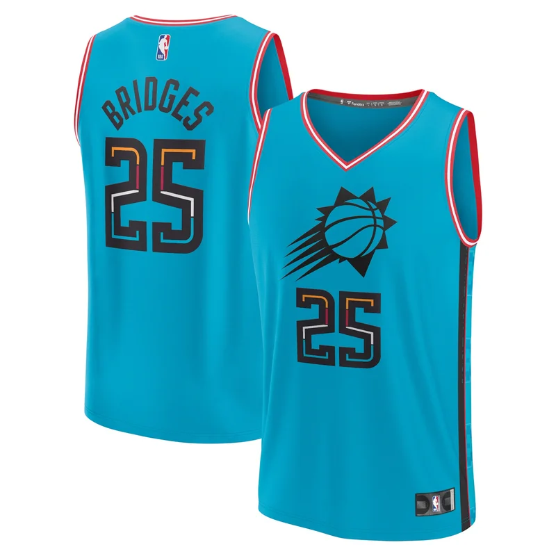 Mikal Bridges Phoenix Suns Jersey Unisex 2022 23 Swingman - City Edition - Turquoise - Image 4