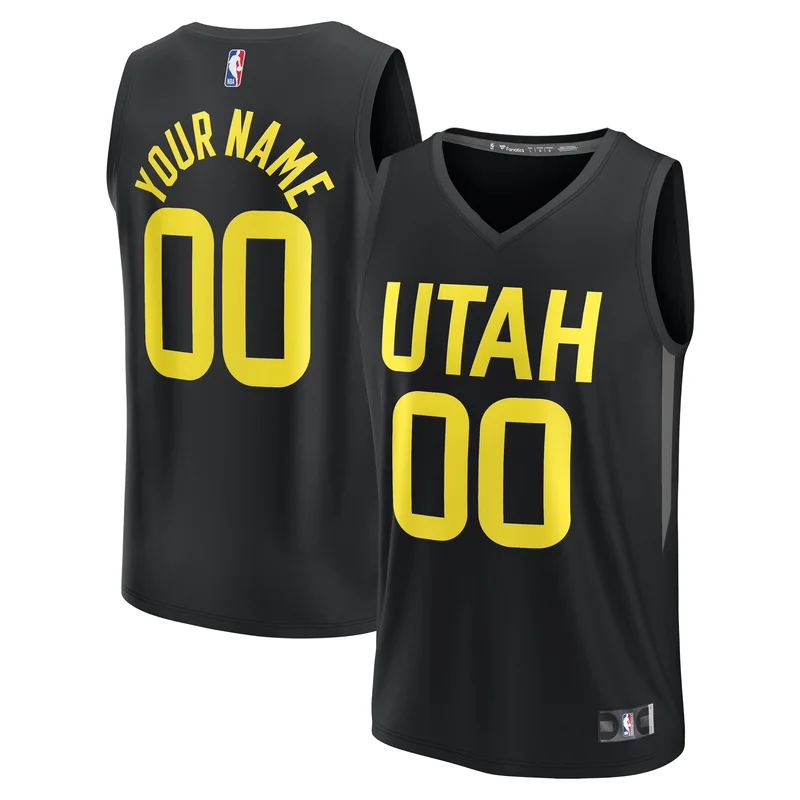 Utah Jazz Jersey Fast Break Custom - Black - Statement Edition