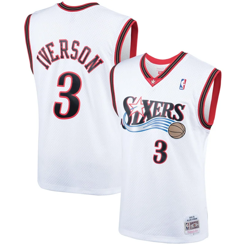 Allen Iverson Philadelphia 76ers Jersey Hardwood Classics 1997 98 Ghost Green Swingman - Image 4