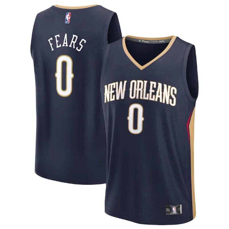 New Orleans Pelicans Jersey Jeremiah Fears Navy 2025 Draft First Round Pick Fast Break