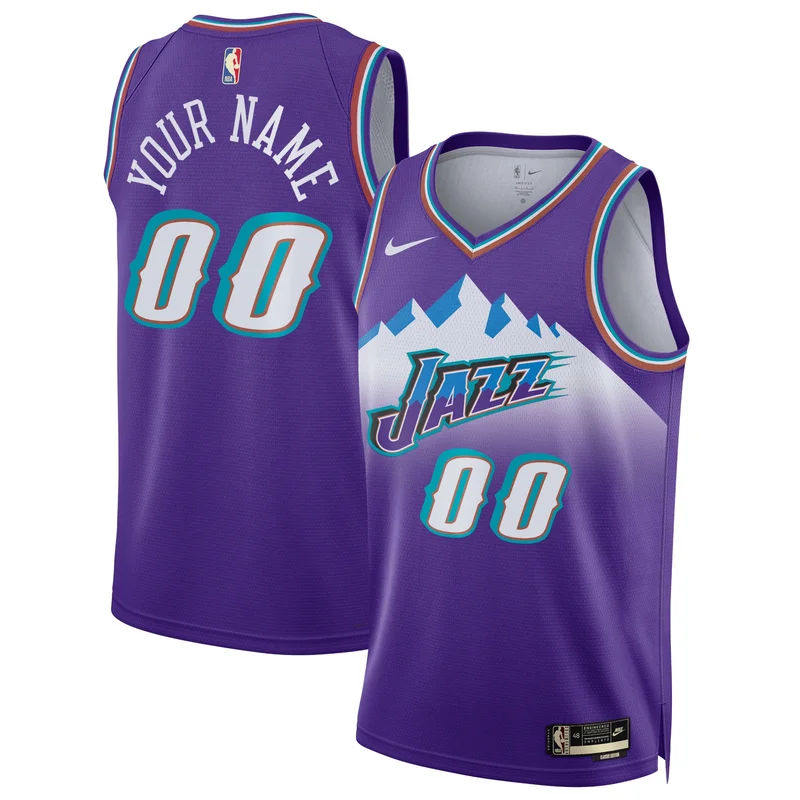 Utah Jazz Jersey Unisex 2022 23 Custom Swingman - Classic Edition - Purple