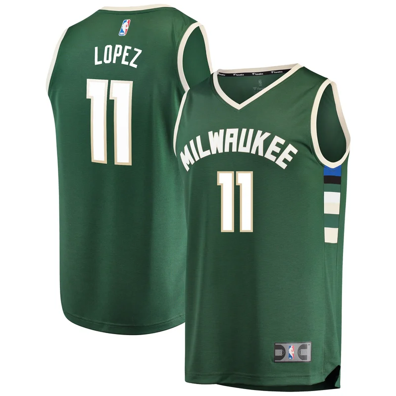 Brook Lopez Milwaukee Bucks Jersey Fast Break Player Green - Icon Edition