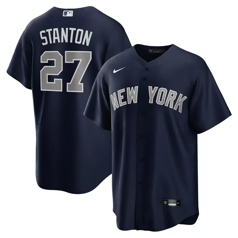 New York Yankees Stitches Team V-Neck Jersey Charcoal - Image 2