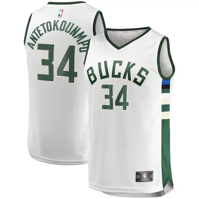 Giannis Antetokounmpo Milwaukee Bucks Fast Break Player Jersey Association Edition White