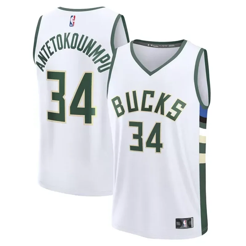 Giannis Antetokounmpo Milwaukee Bucks Fast Break Player Jersey Association Edition White