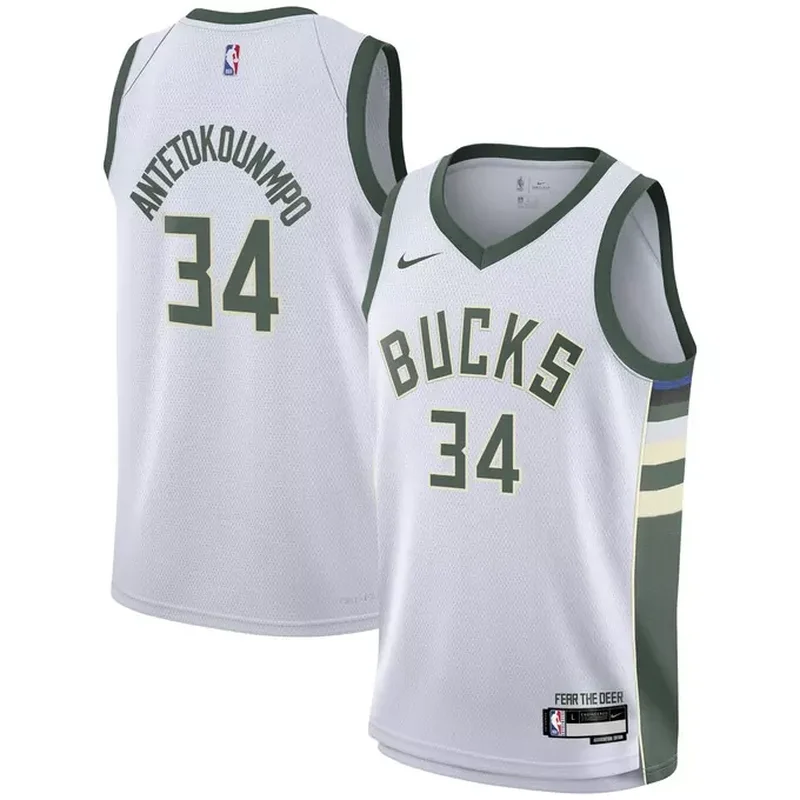 Giannis Antetokounmpo Milwaukee Bucks Fast Break Player Jersey Association Edition White - Image 2