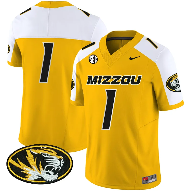 Gold Alternate #1 Team missouri tigers jersey all stitched - Image 5
