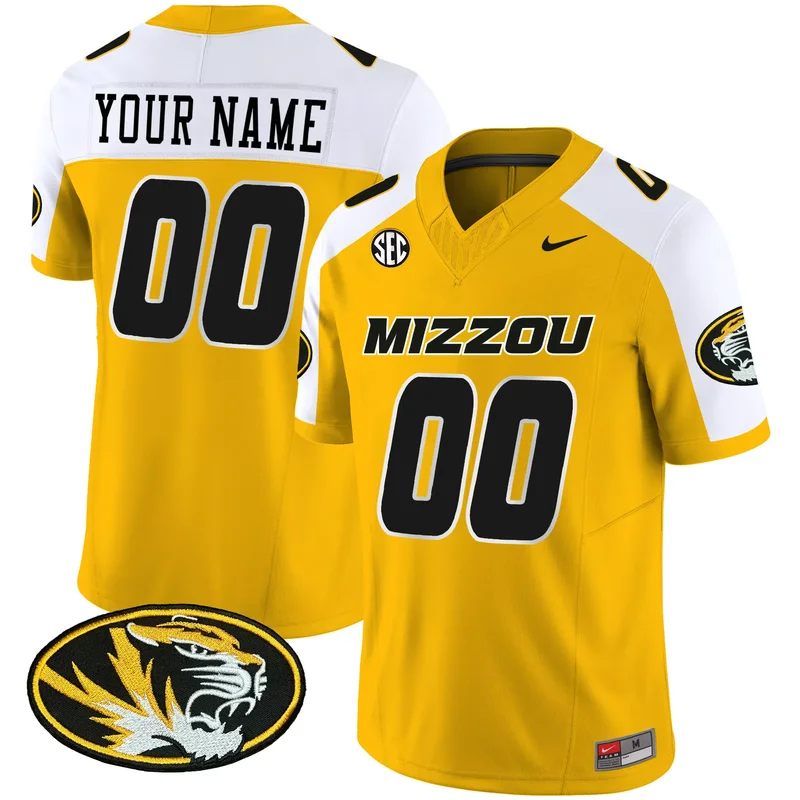 Gold Alternate missouri tigers vapor custom jersey all stitched - Image 3