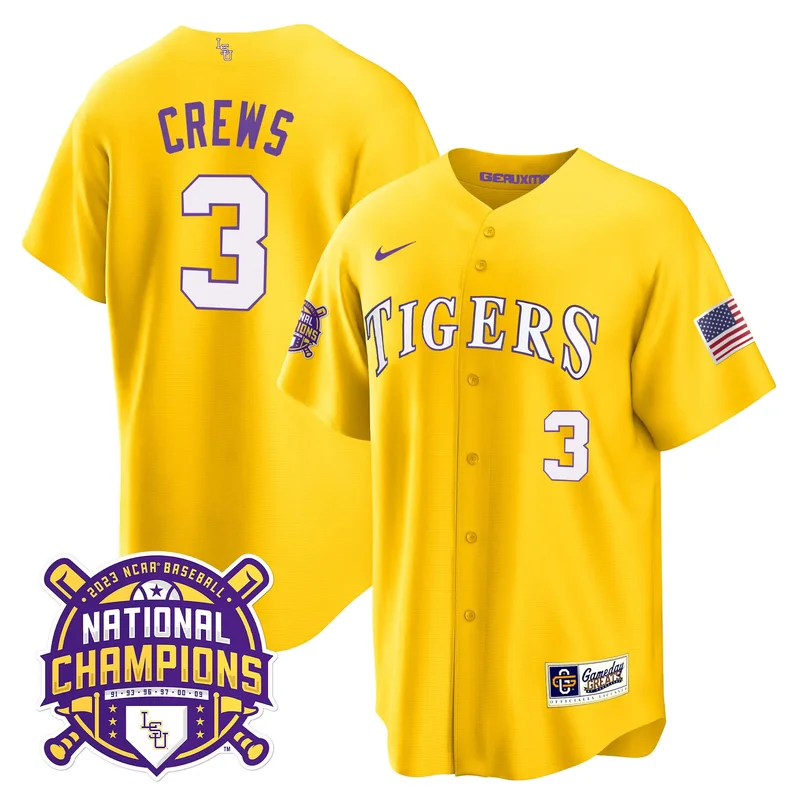 Black Weylin Guidry lsu tigers 2023 national champions Gold cool jersey all stitched - Image 3
