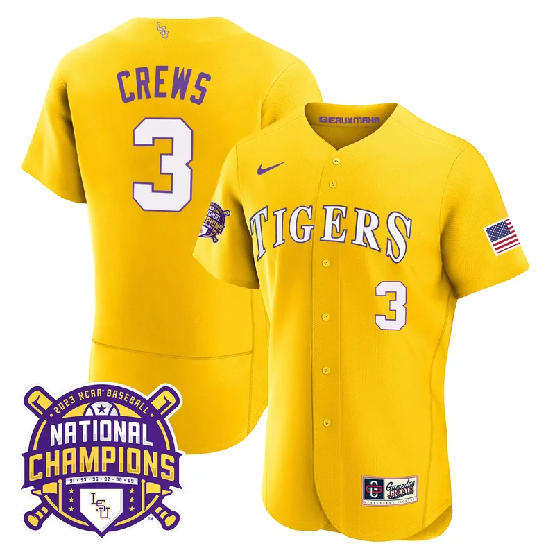 Black Tre Morgan lsu tigers 2023 national champions Gold flex jersey all stitched - Image 2