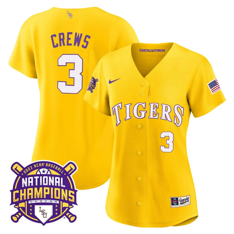 Black Team lsu tigers 2023 national champions Gold cool jersey v5 all stitched - Image 3