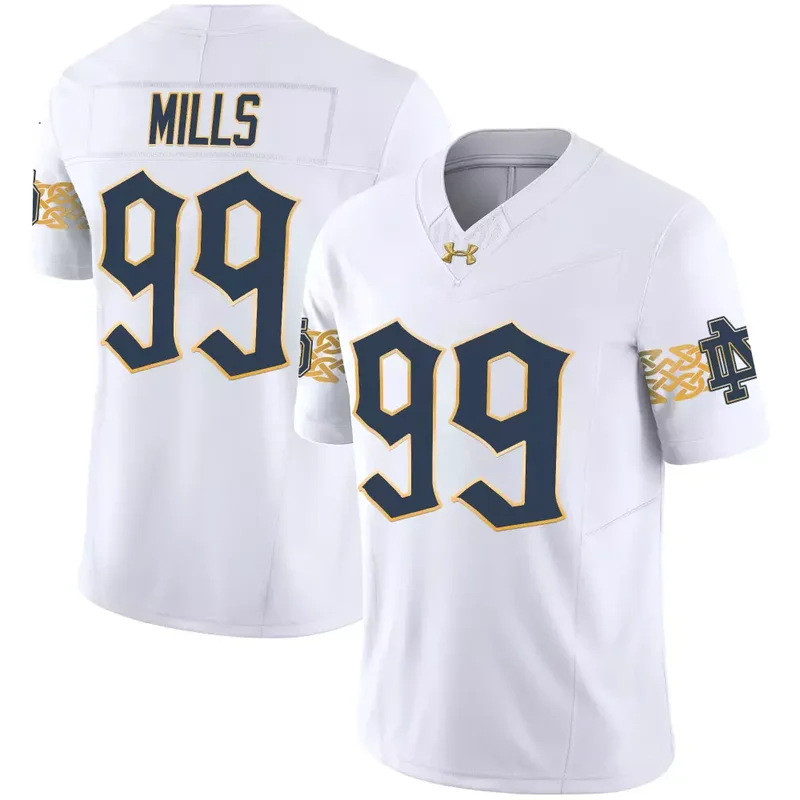 Gold Kris Mitchell Notre Dame Fighting Irish 2024 Vapor Limited Jersey V2 All Stitched - Image 4
