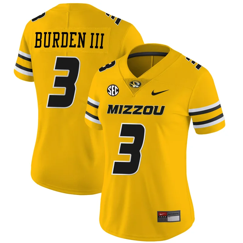 Gold Alternate #1 Team missouri tigers jersey all stitched - Image 2