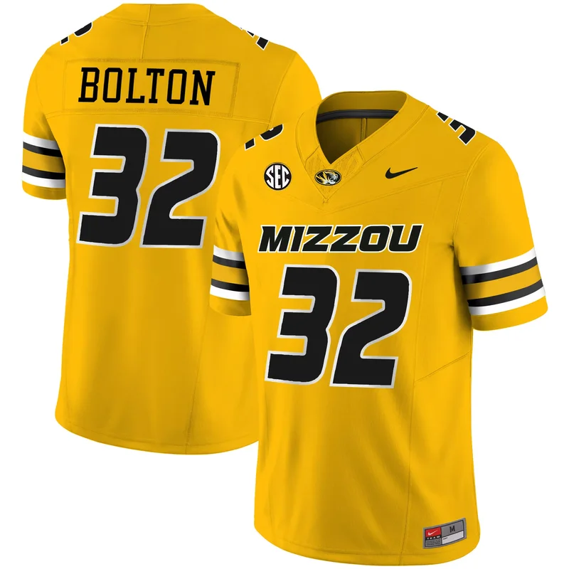 Gold Nick Bolton missouri tigers jersey all stitched
