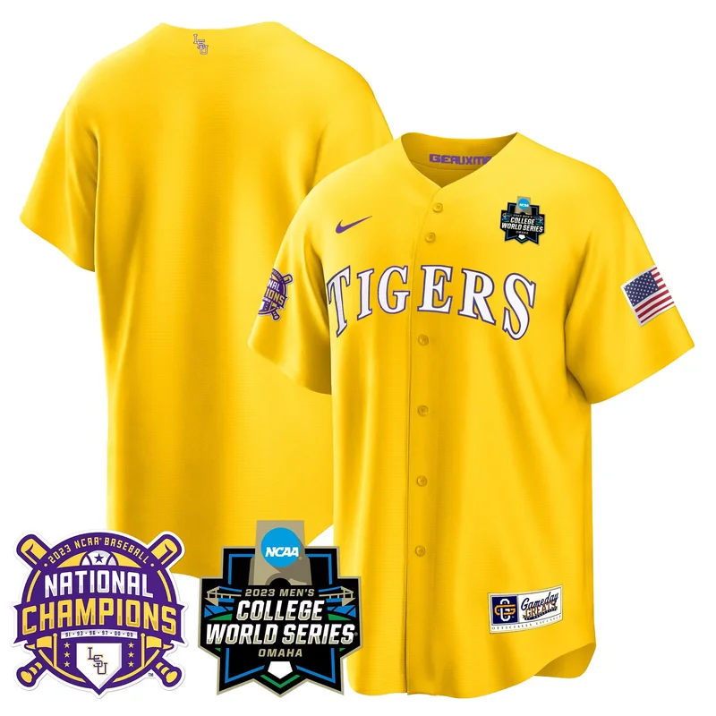 Gold Team lsu tigers 2023 national champions Gold cool jersey v2 all stitched - Image 3