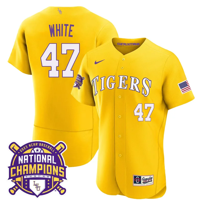 Black Tre Morgan lsu tigers 2023 national champions Gold flex jersey all stitched - Image 3
