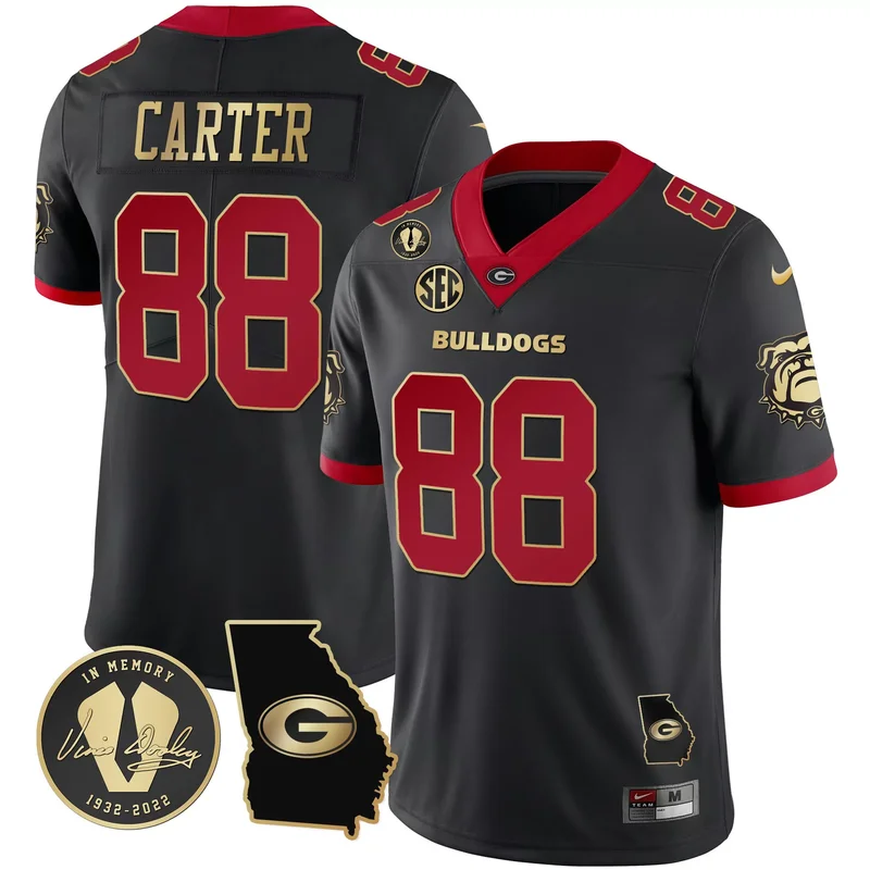 Alternate Brock Bowers georgia bulldogs 2023 jersey georgia map all stitched - Image 4