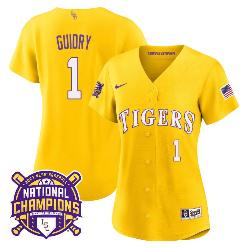Black Gold lsu tigers 2023 national champions Gold cool custom jersey all stitched - Image 4