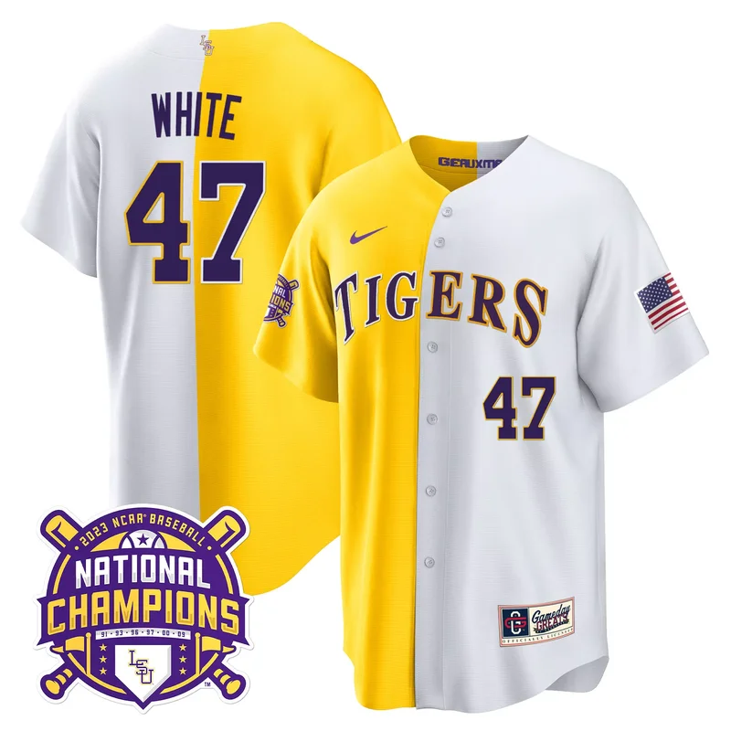 Gold Tre Morgan lsu tigers 2023 national champions Gold cool jersey v4 all stitched - Image 3