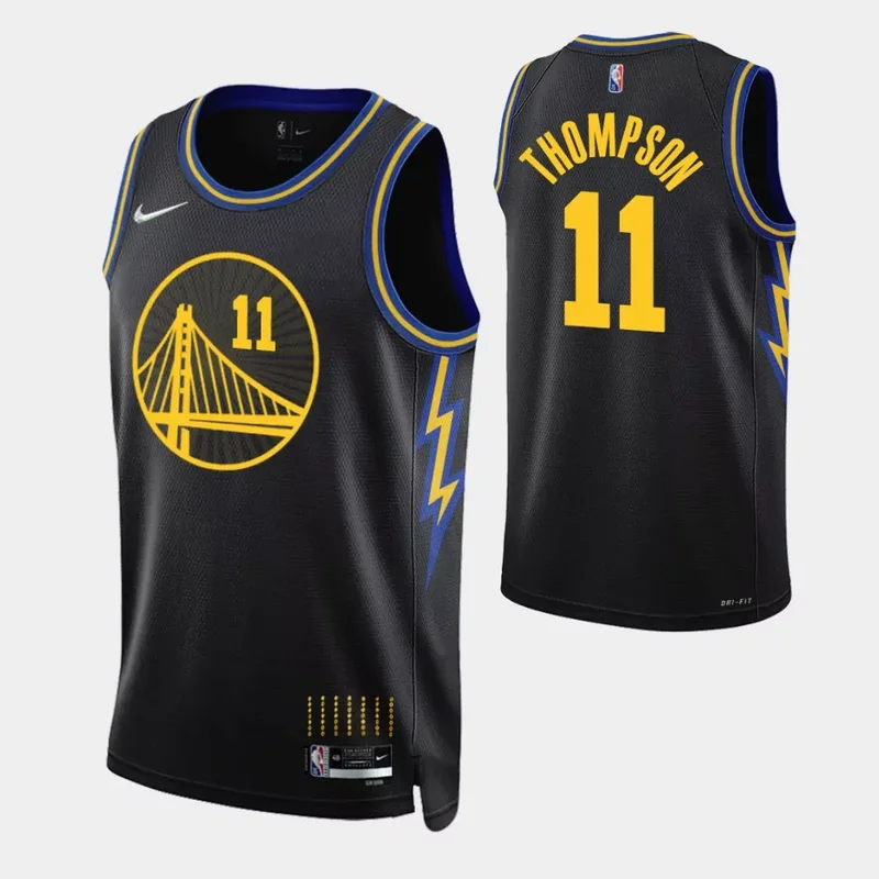 Golden State Warriors Klay Thompson 11 NBA 2021-22 City Black Jersey Golden State Warriors Fans