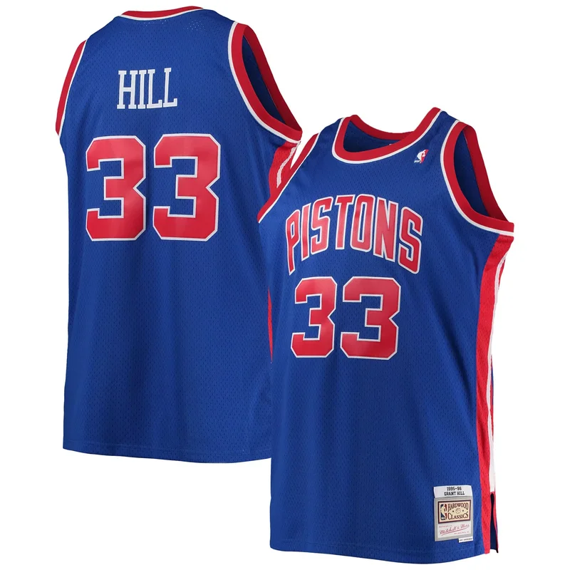 Grant Hill Detroit Pistons Big & Tall Hardwood Classics Jersey - Blue NBA