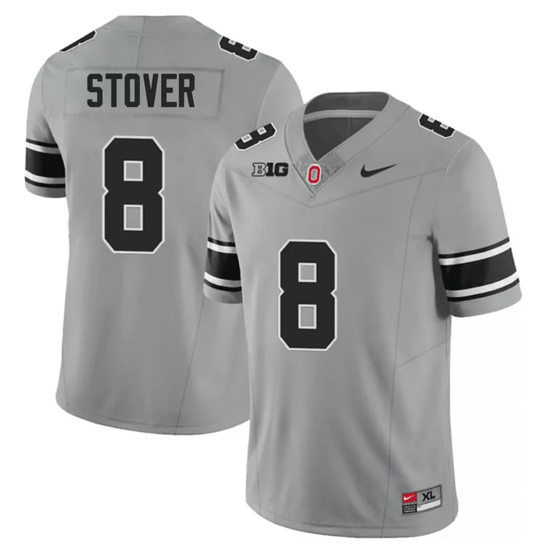 Gray Emeka Egbuka ohio state buckeyes Gold trim jersey all stitched - Image 5