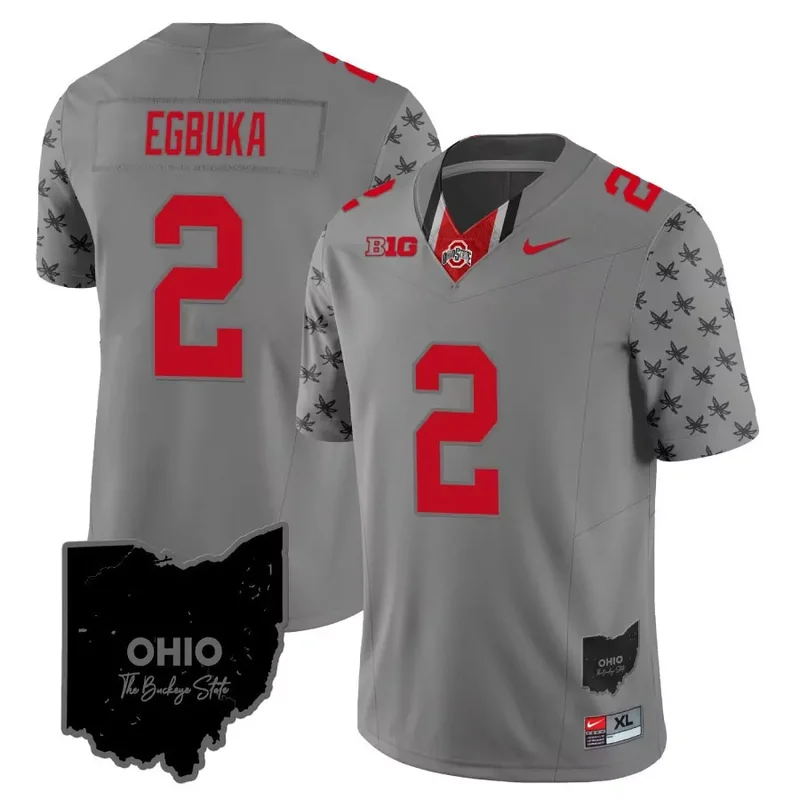 Gray Emeka Egbuka ohio state buckeyes 2023 gray Alternate jersey stitched