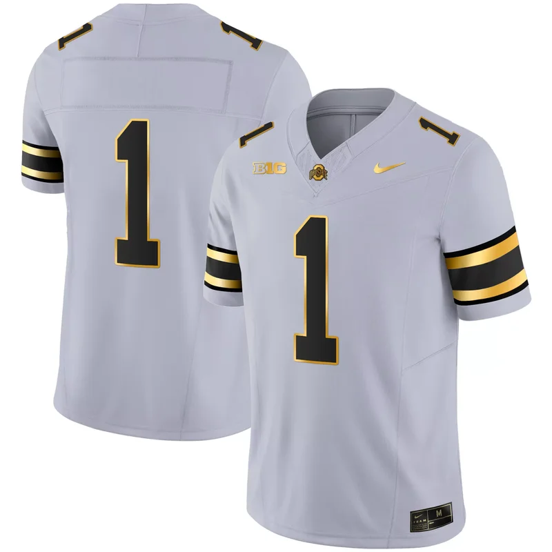 Black C.J. Stroud ohio state buckeyes Gold jersey all stitched - Image 2