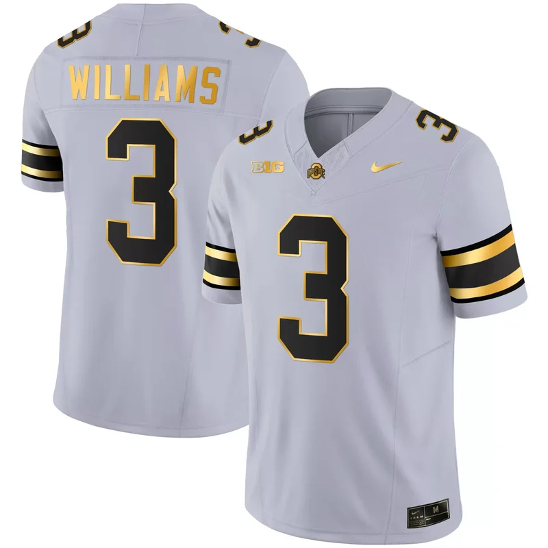 Gray Gold Miyan Williams ohio state buckeyes Gold jersey all stitched