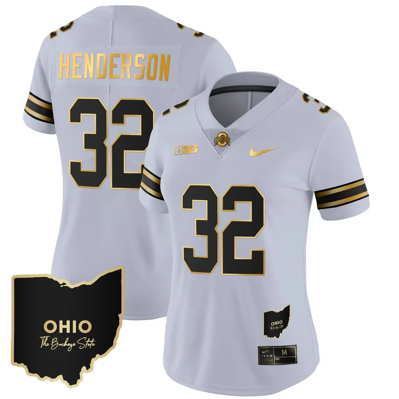 Black Marvin Harrison Jr. ohio state buckeyes 2023 vapor Gold jersey ohio patch all stitched - Image 4