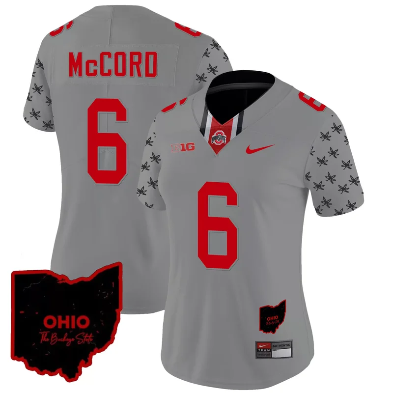 Gray Kyle Mccord ohio state buckeyes 2023 gray Alternate jersey stitched - Image 4