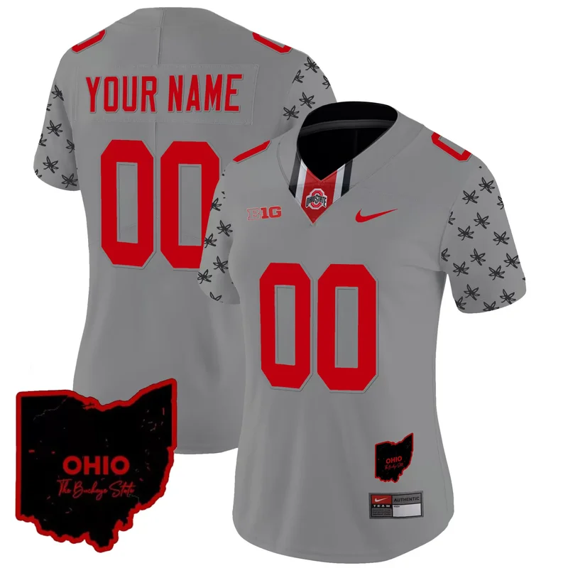 Gray Emeka Egbuka ohio state buckeyes Gold trim jersey all stitched - Image 4