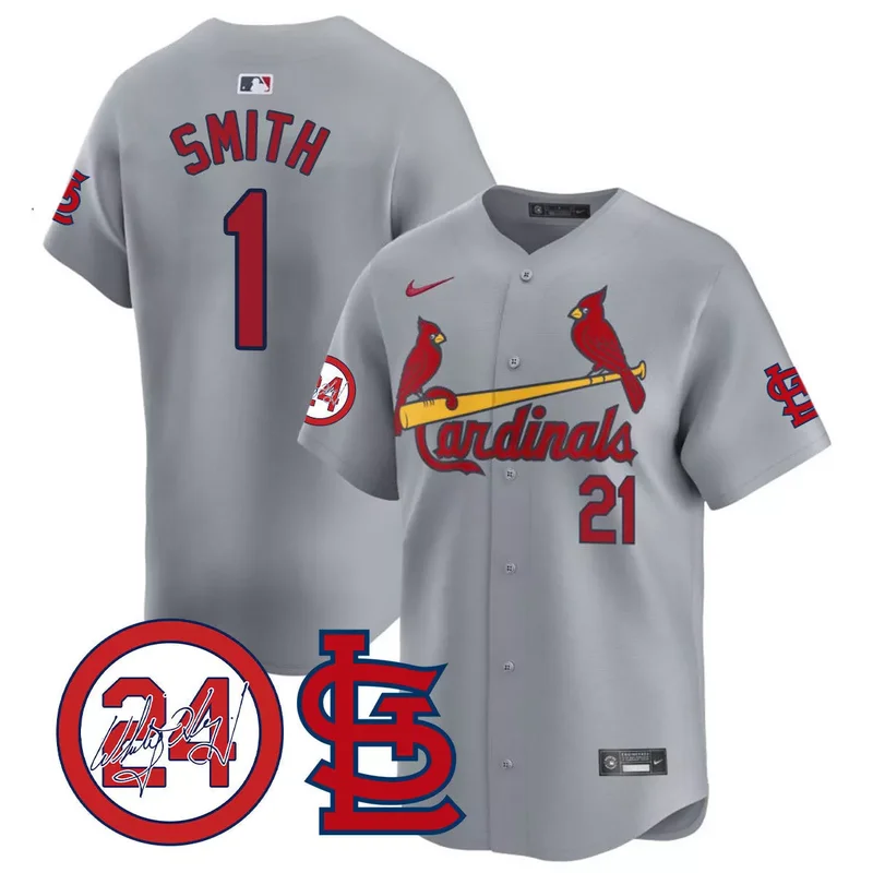 Gray Ozzie Smith st. louis cardinals memorial jersey all stitched