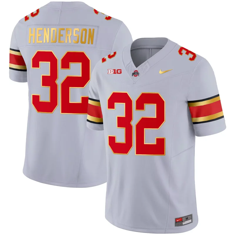 Gray ohio state buckeyes 2023 vapor custom jersey ohio patch all stitched - Image 2