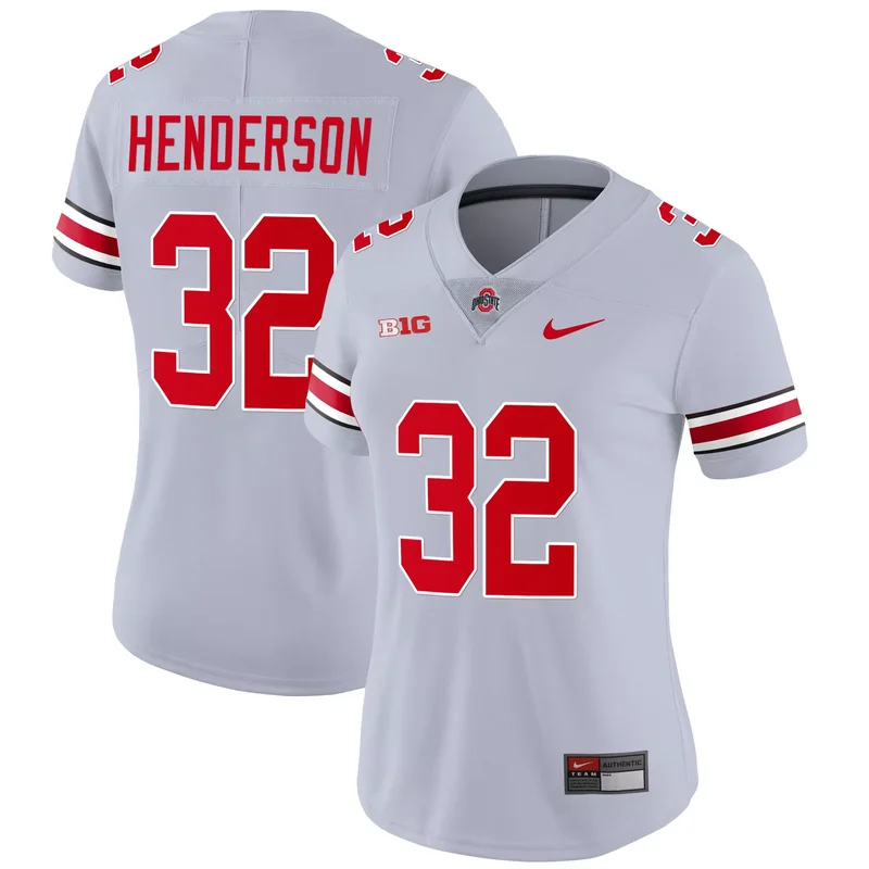 Gray TreVeyon Henderson ohio state buckeyes player jersey all stitched - Image 4