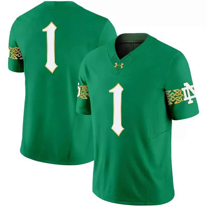 Green 1 Team Notre Dame Fighting Irish 2024 Vapor Limited Jersey V2 All Stitched