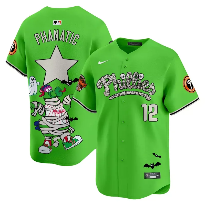 Green Bryson Stott Unisex Phillies Phanatic Halloween Vapor Jersey Printed - Image 5