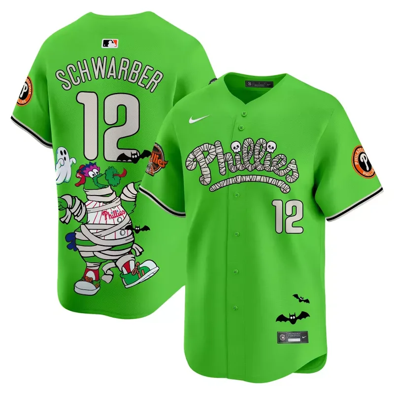 Green Bryson Stott Unisex Phillies Phanatic Halloween Vapor Jersey Printed - Image 4